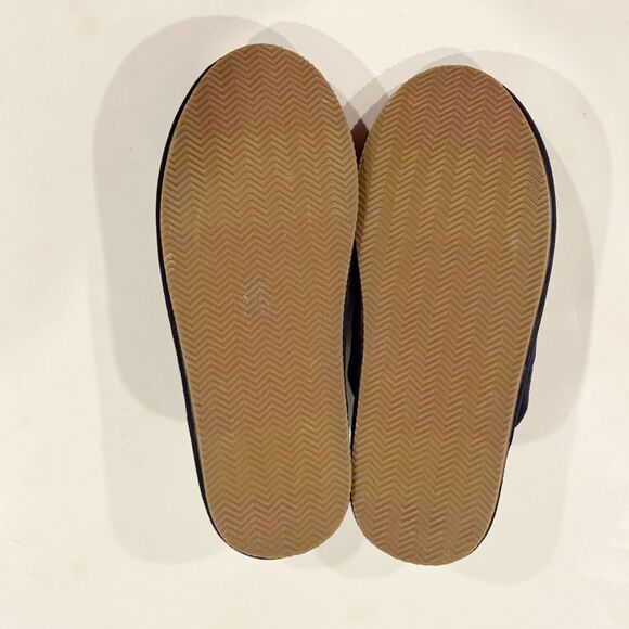 NWOT Ralph Lauren Klarence Microsuede Scuff Slipper Navy Big Pony Size 12 Plaid - Picture 8 of 8